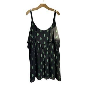 Torrid Cactus Print Chiffon Tank Top Size 6 6X NWT Boho Desert Graphic Top